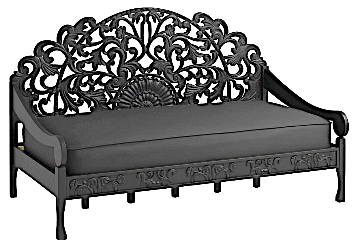 Mahal Hand - Carved Indoor / Outdoor Daybed – handcrafted solid wood furniture