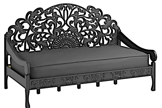 Mahal Hand - Carved Indoor / Outdoor Daybed – handcrafted solid wood furniture