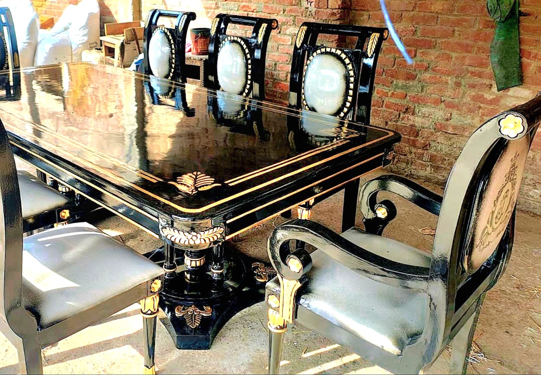 Mars Hand Carved Designer Luxury 8 Seater Dining Table Set – handcrafted solid wood furniture