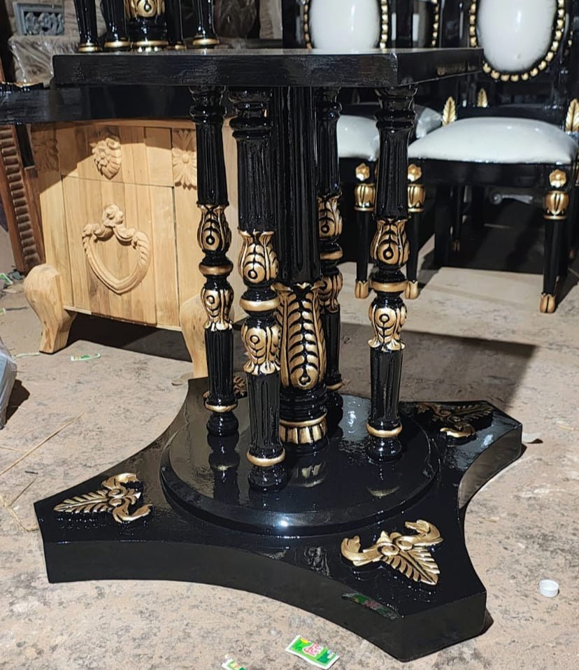 Mars Hand Carved Designer Luxury 8 Seater Dining Table Set – handcrafted solid wood furniture