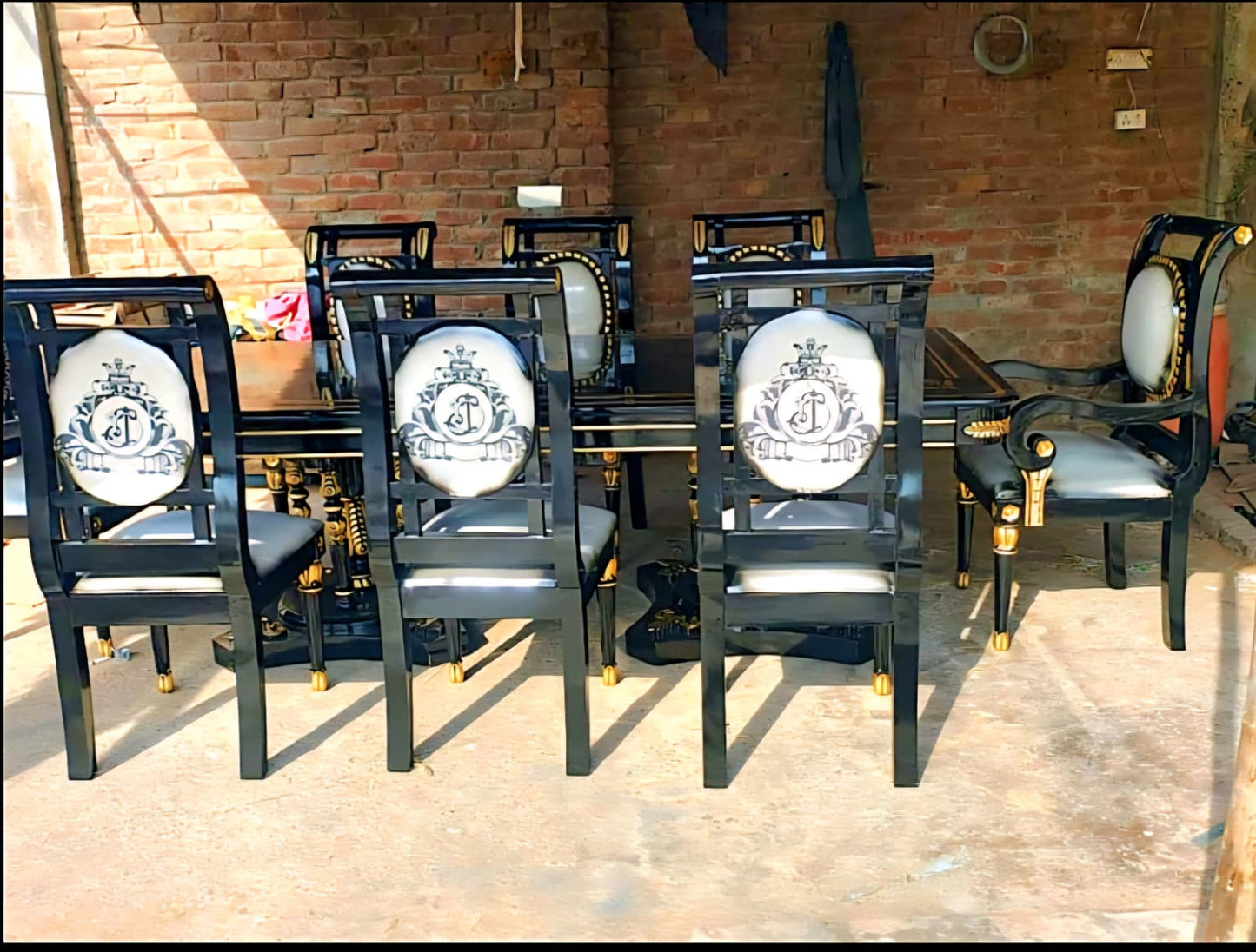 Mars Hand Carved Designer Luxury 8 Seater Dining Table Set – handcrafted solid wood furniture