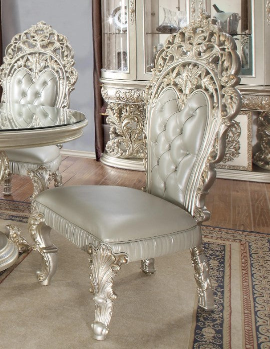 Magnisy Hand Carved European Circular Dining Table Set