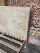 Hand Carved Ornithology Bed / Bedside