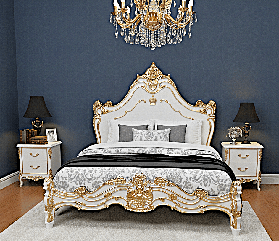 Prince Hand Carved Solid Wooden Platform Bed by Furniture Home LLC – handcrafted solid wood furniture made in India