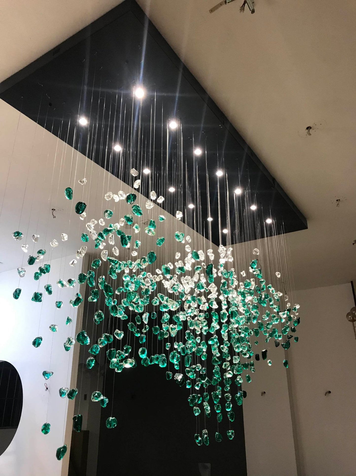 Rain drop Ambiance Led chandelier – handcrafted solid wood furniture