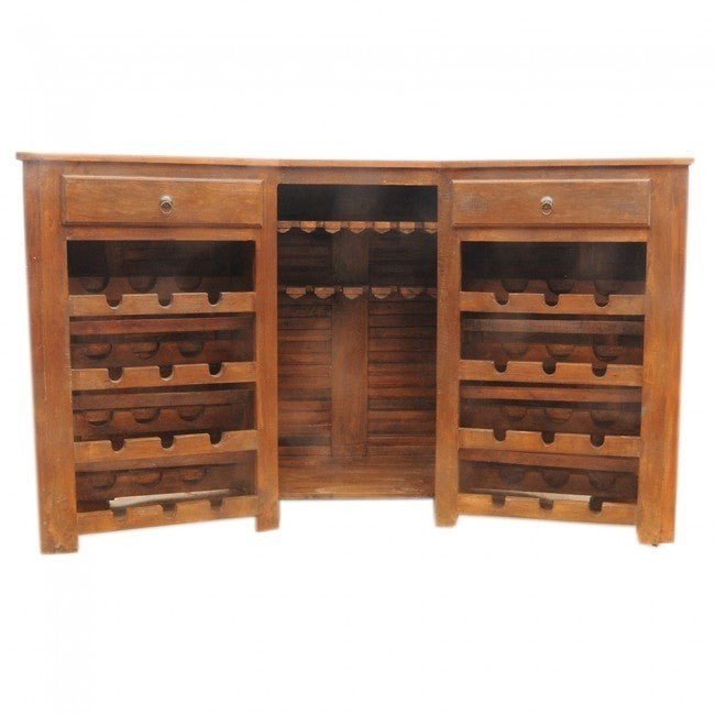 Reclaimed Timber Boat Wood Home Bar – handcrafted solid wood furniture