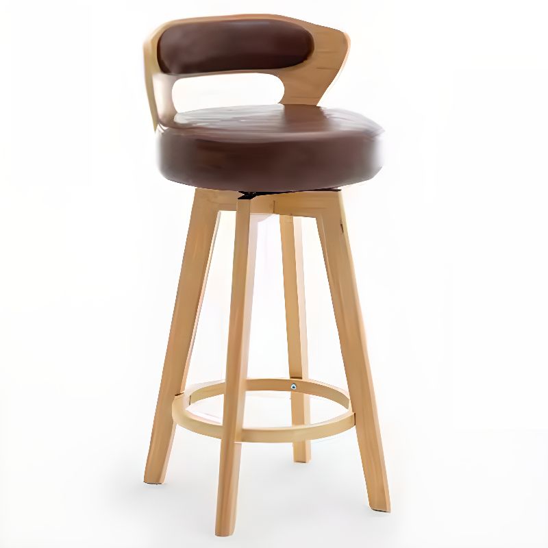 Relaxed Crimson Leather Round Bistro Stool - Furniture Home LLC