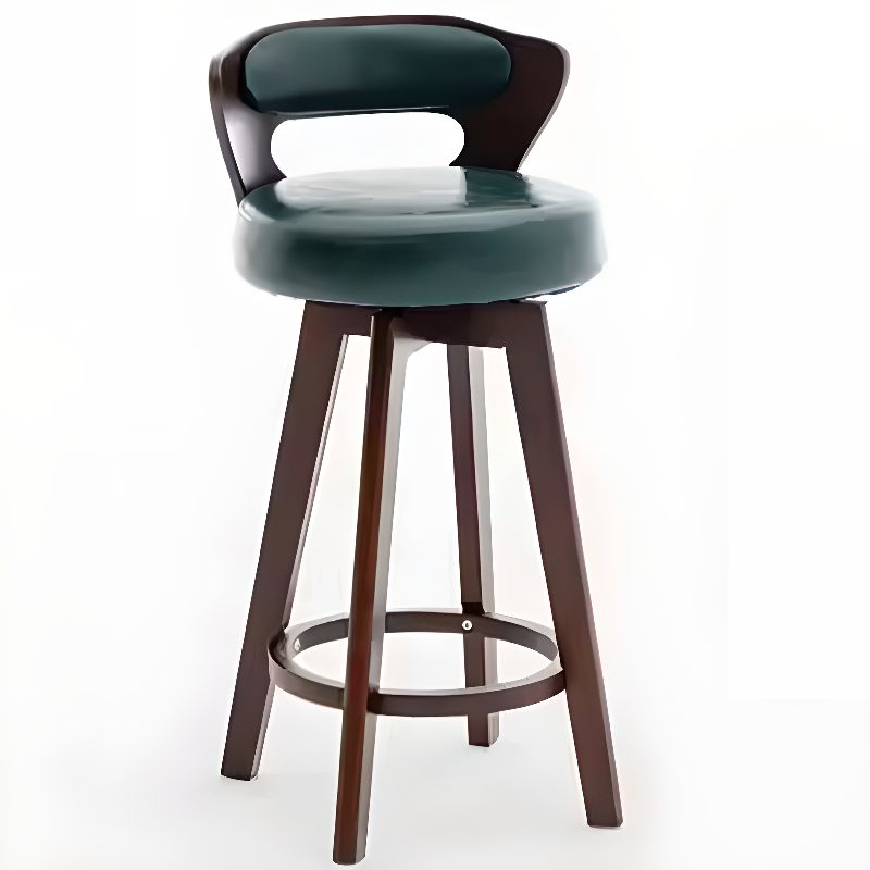 Relaxed Crimson Leather Round Bistro Stool - Furniture Home LLC