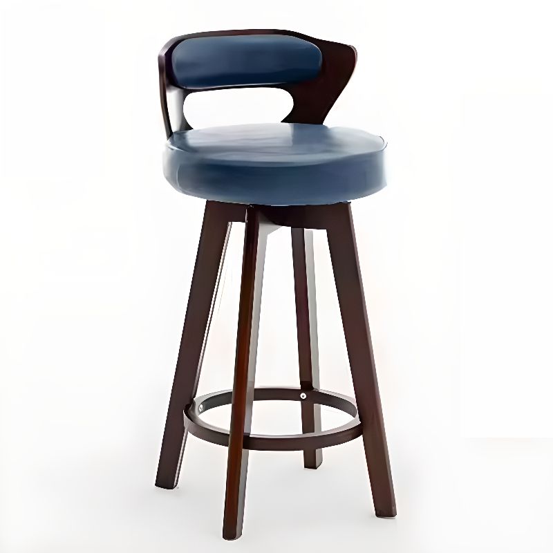 Relaxed Crimson Leather Round Bistro Stool - Furniture Home LLC