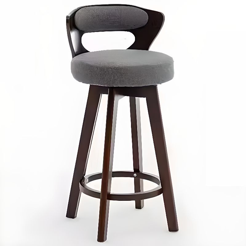 Relaxed Crimson Leather Round Bistro Stool by Furniture Home LLC – handcrafted solid wood furniture made in India