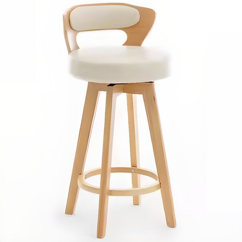 Relaxed Crimson Leather Round Bistro Stool by Furniture Home LLC – handcrafted solid wood furniture made in India
