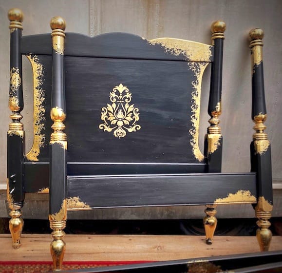 Royal Mirage Hand Carved Solid Wood Golden Accent Bed Frame – handcrafted solid wood furniture