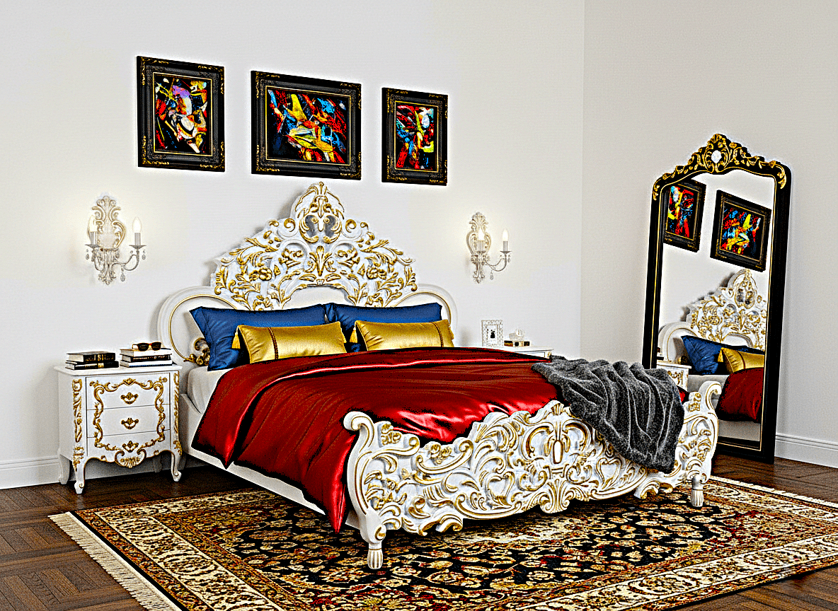 Royalty Solid Mango Wood Hand Carved Platform Bed – handcrafted solid wood furniture