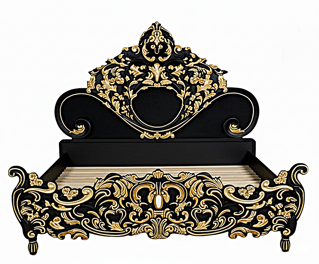 Royalty Solid Mango Wood Hand Carved Platform Bed – handcrafted solid wood furniture