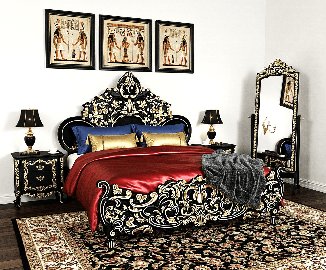 Royalty Solid Mango Wood Hand Carved Platform Bed – handcrafted solid wood furniture