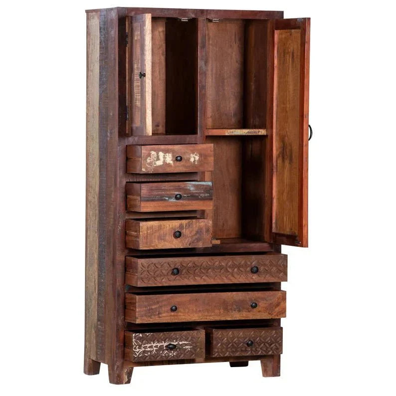 Rustic Solid Wood Reclaimed Wardrobe Armoire – handcrafted solid wood furniture