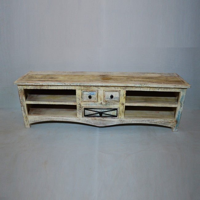RUSTICA WHITE TV UNIT LARGE – handcrafted solid wood furniture