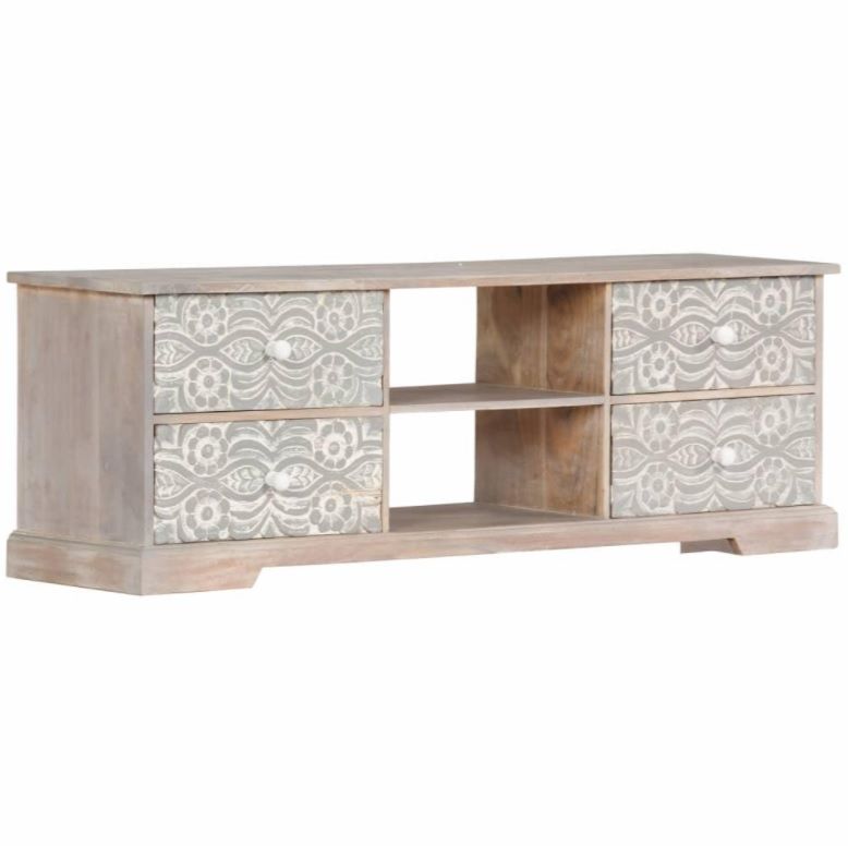 SANABIS Hand Carved Solid Wood TV Cabinet – handcrafted solid wood furniture