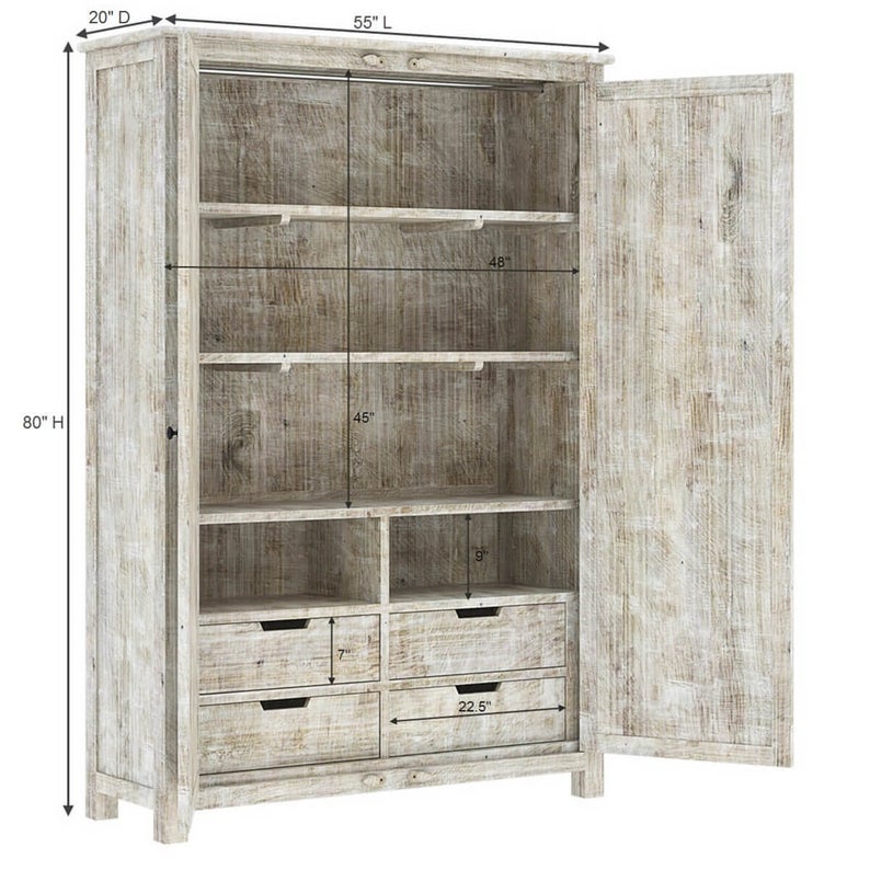 Vintage Carved Wooden Wardrobe/Cabinet/Armoire – handcrafted solid wood furniture