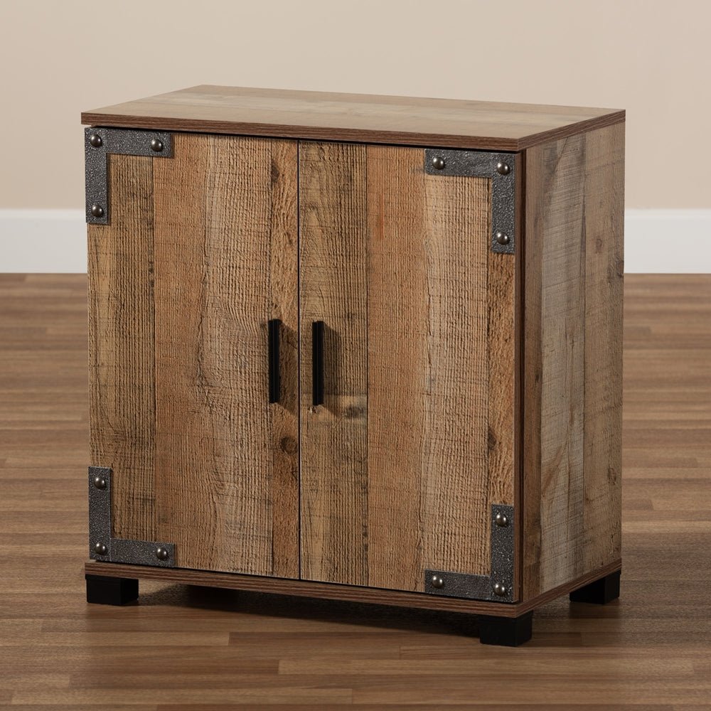 Wayne Solid mango wooden 2 - Door Shoe Cabinet – handcrafted solid wood furniture