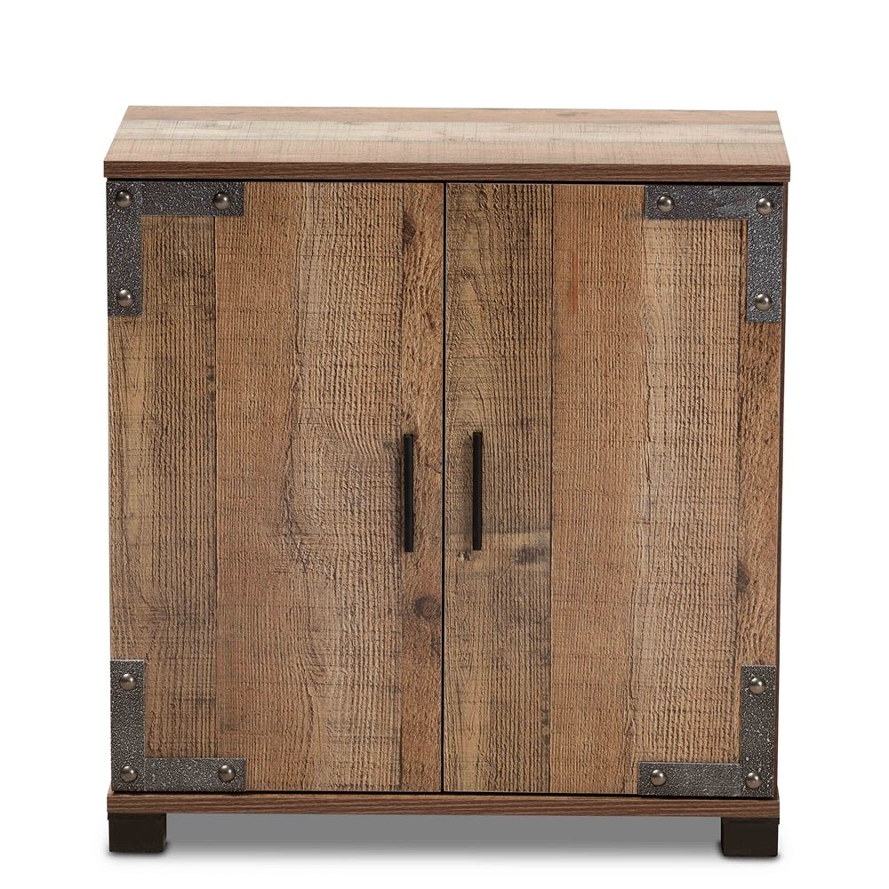 Wayne Solid mango wooden 2 - Door Shoe Cabinet – handcrafted solid wood furniture