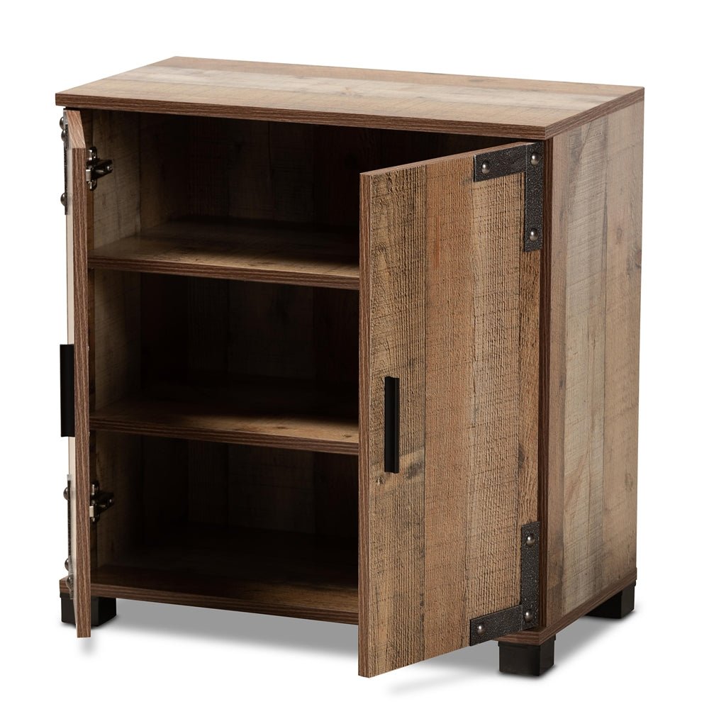 Wayne Solid mango wooden 2 - Door Shoe Cabinet – handcrafted solid wood furniture