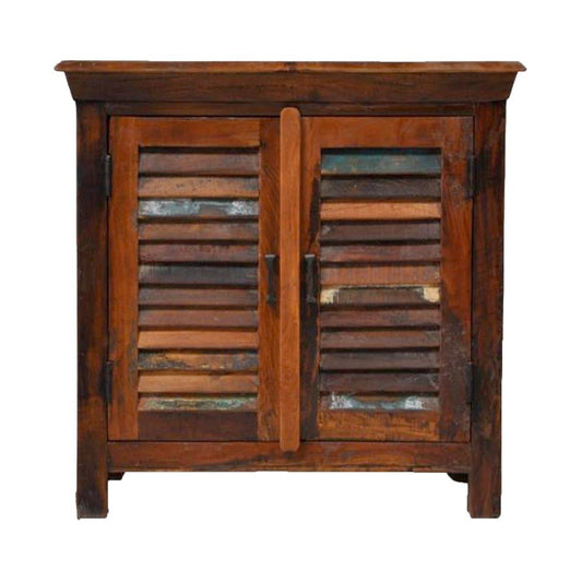 Wooden Sideboard, Kitchen Cabinet with Shutter Sliding Doors – handcrafted solid wood furniture