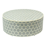 Bone Inlay Honeycomb Round Coffee Table