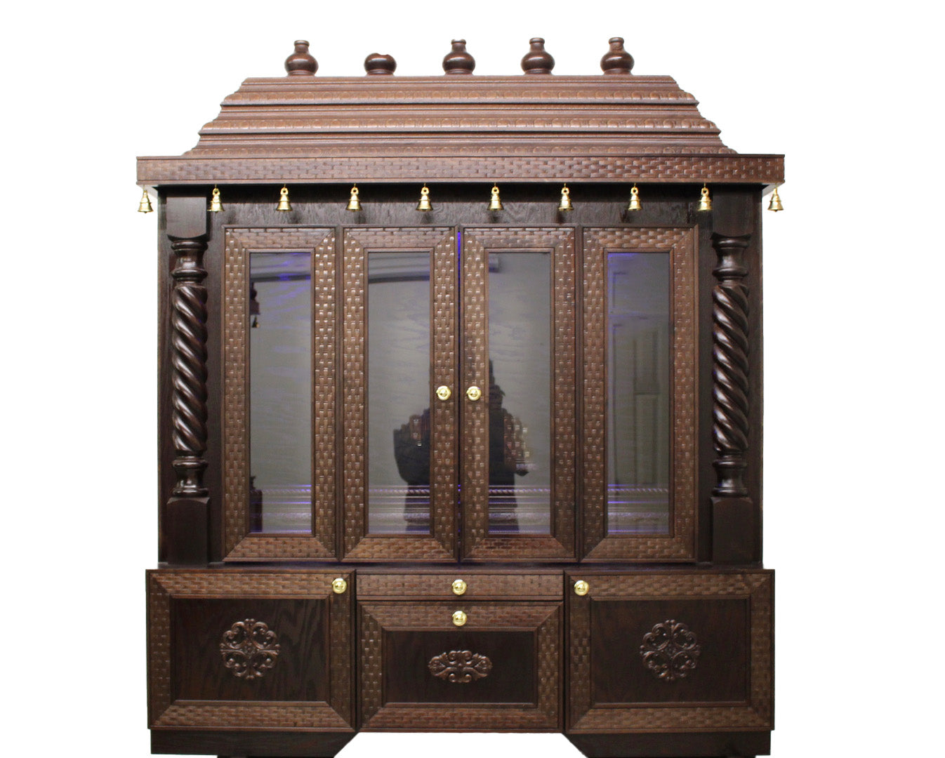 Archana Hand Carved Indian Solid Wood Indoor Temple / Mandir