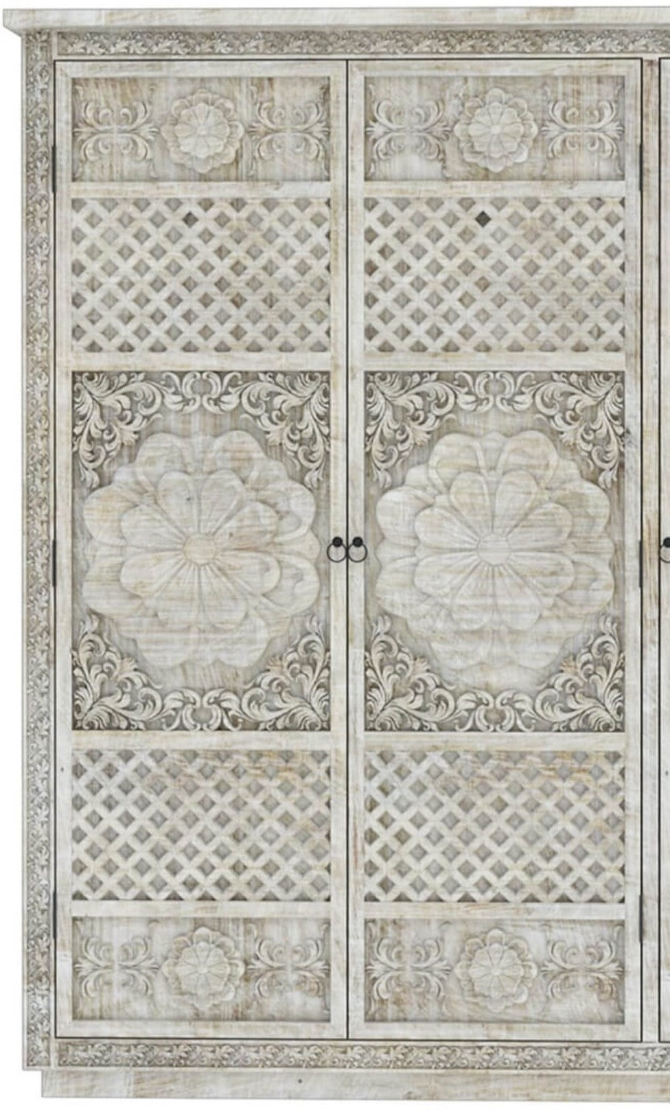 Juffair Hand Carved Solid Wood Armoire