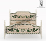 Halina Handpainted Mango Wood Platform Bed