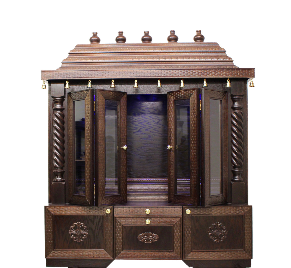 Archana Hand Carved Indian Solid Wood Indoor Temple / Mandir