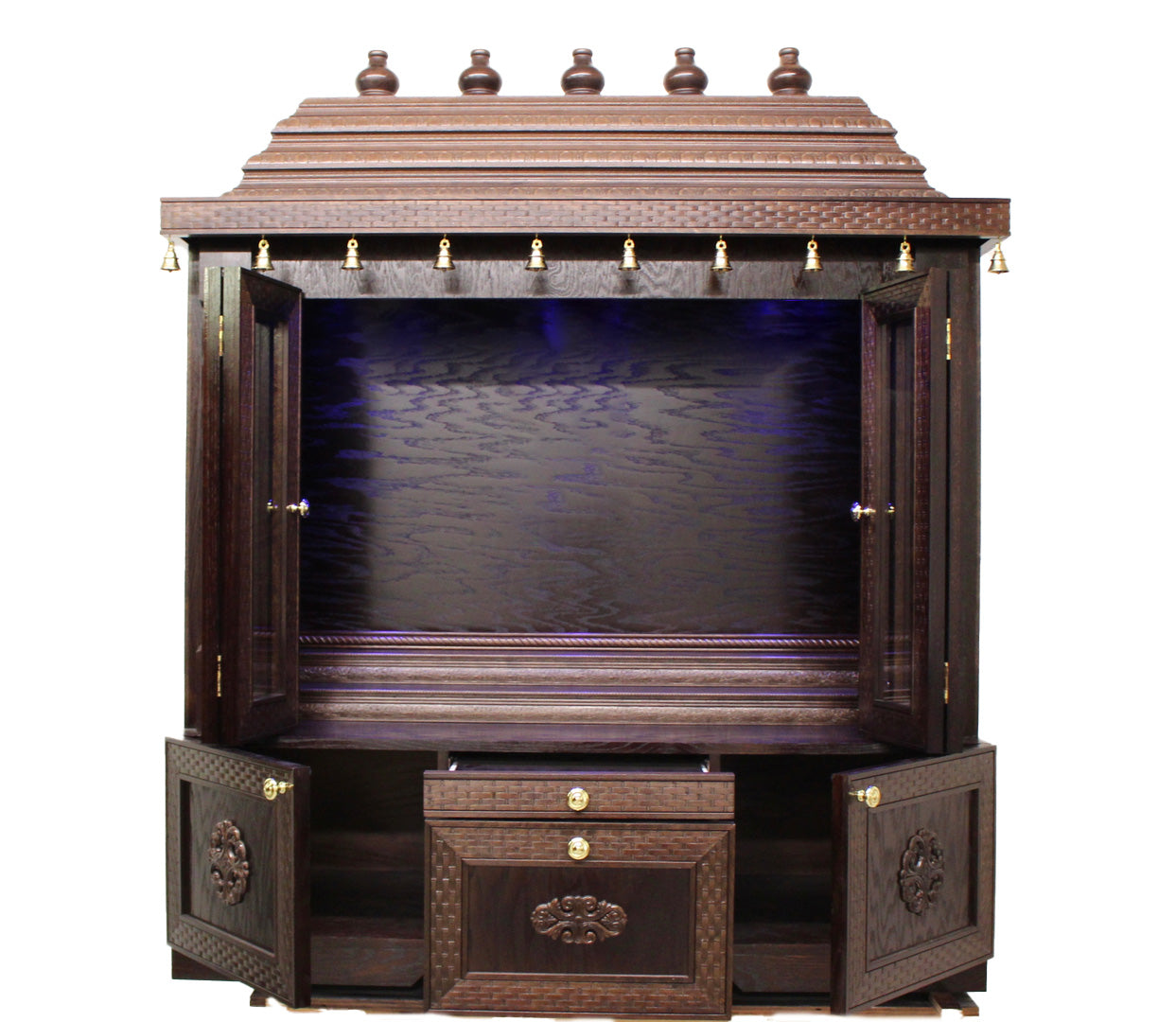 Archana Hand Carved Indian Solid Wood Indoor Temple / Mandir