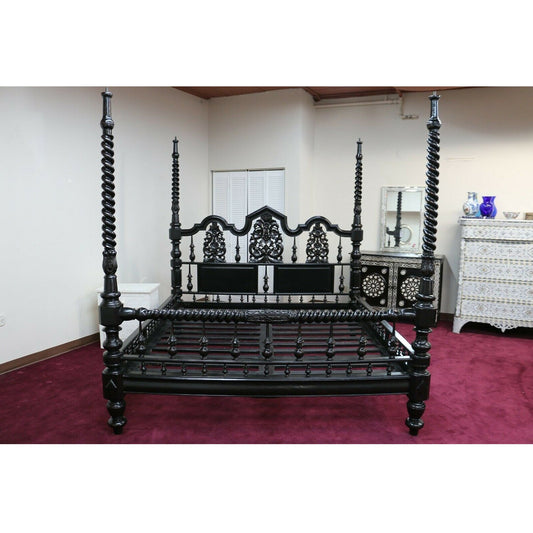 Mace Indian Colonial Posters Bed Hand Carved