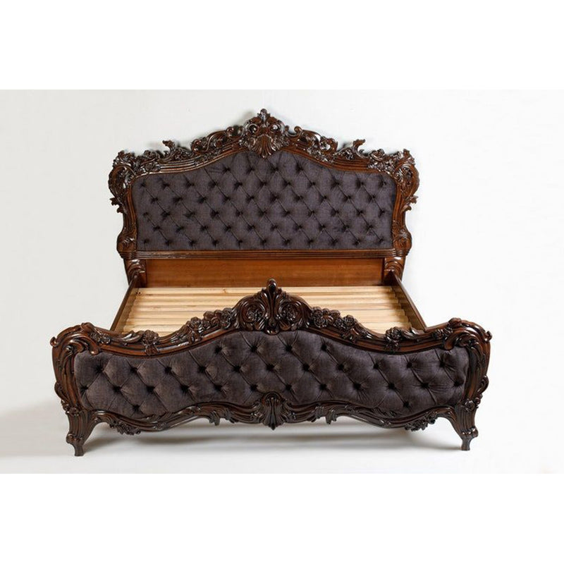 CLASSICO Solid Mango Wood Hand Carved Bed