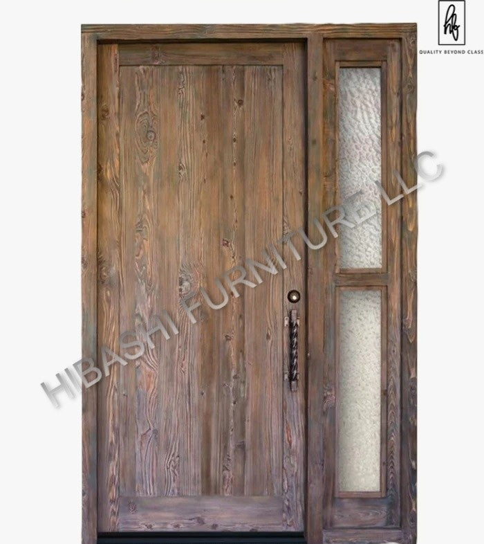 Dipolog Hand Carved Wood Front Entry Door With Sidelight