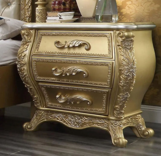 REYNA Metallic Antique Gold Traditional Night Stand