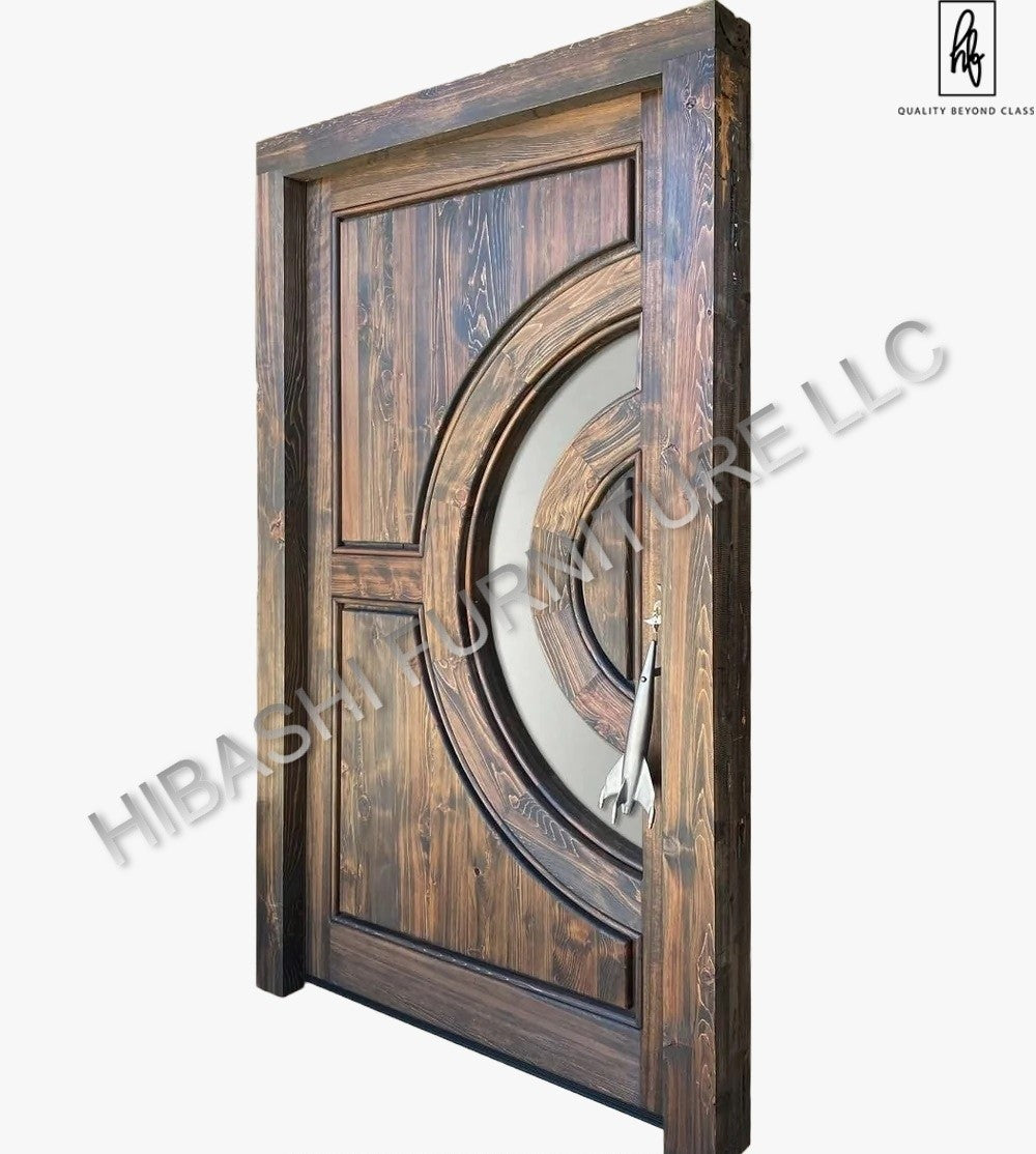 Krystala Crescent Moon Window & Rocket Handle Entry Door