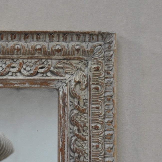 Hand Carved Designer Mirror Frame Distressed
