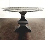 Bone Inlay Round and Circular Dining Table with Floral Design
