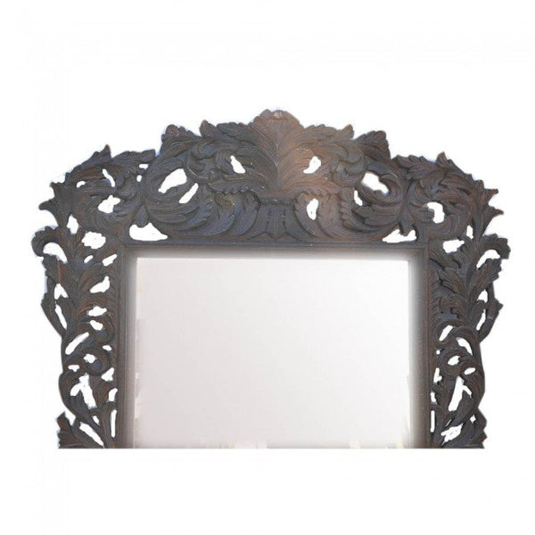 Hand Carved Designer Arch Mirror Frame Brown