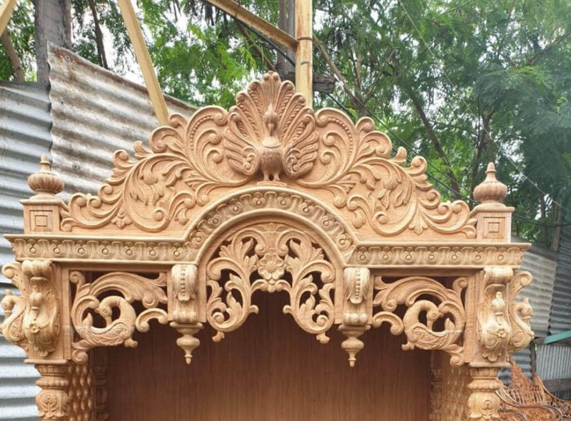 Maha Hand Carved Indian Wooden Temple / Mandir