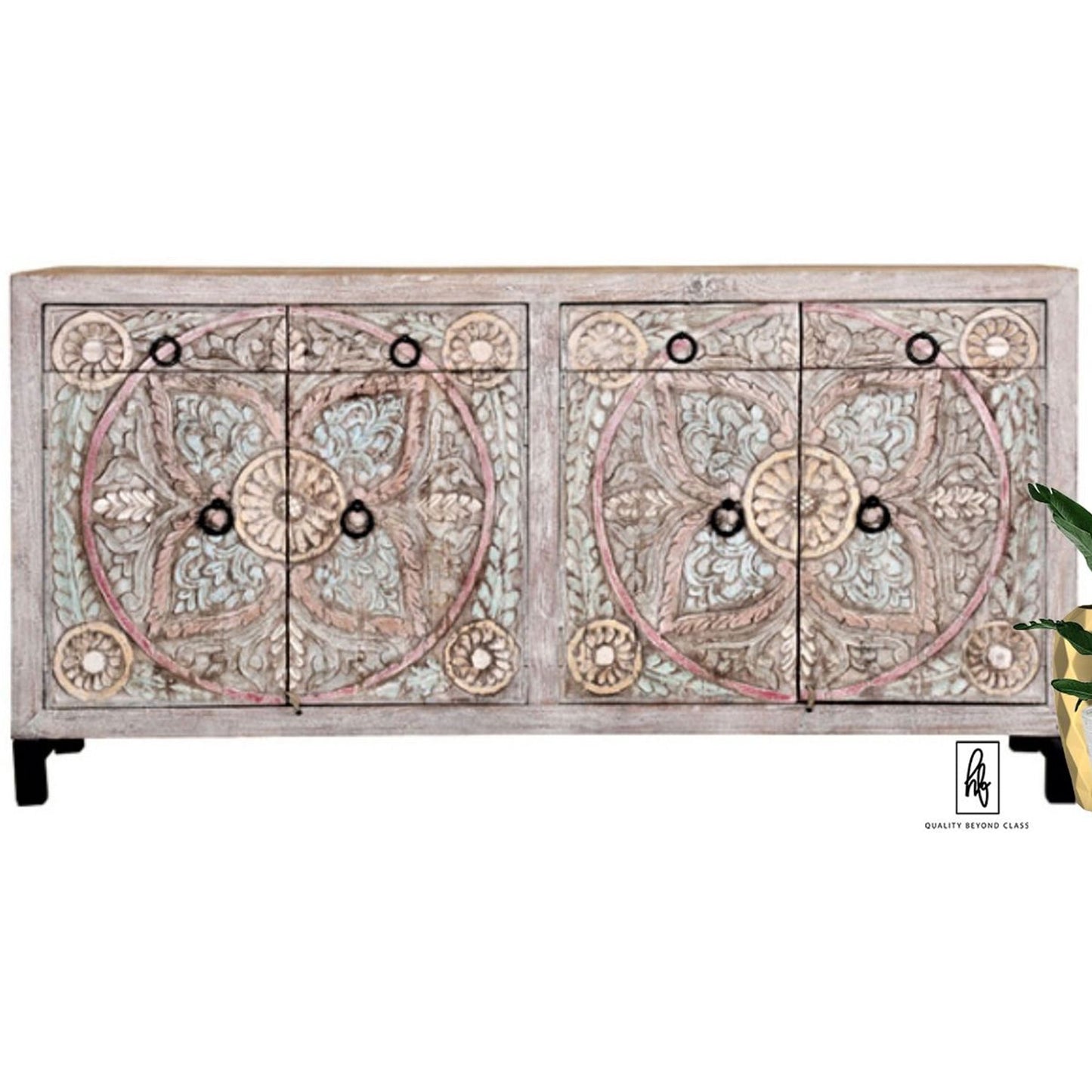 ORINGE Floral 4 Drawer Cabinet Large