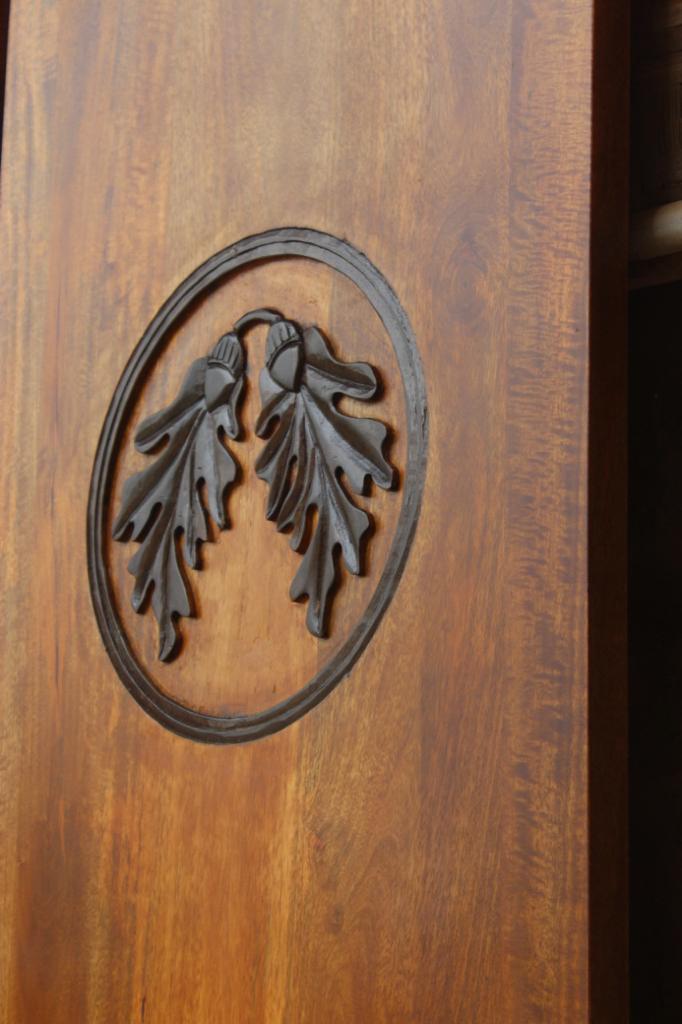 Banawe Hand Carved Oak Leaf Entry Door