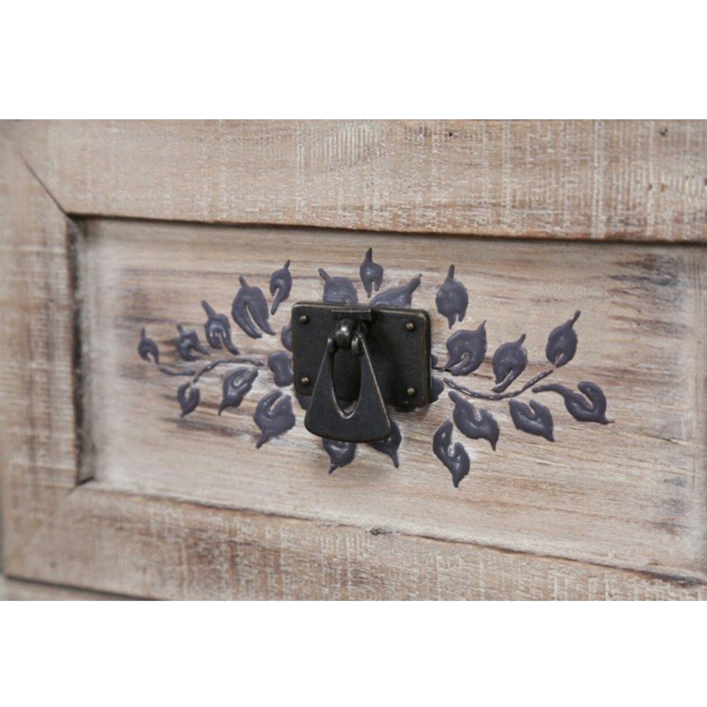 FLORE Solid Mango Wood Hand Carved Cabinet