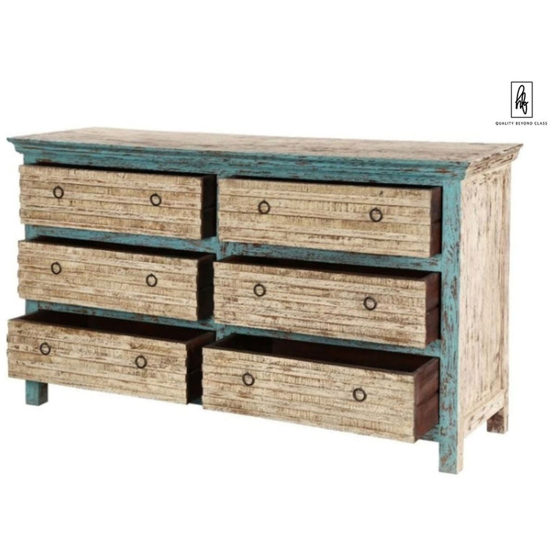 ANGEL Mango Wood Bedroom Dresser With Six Drawers