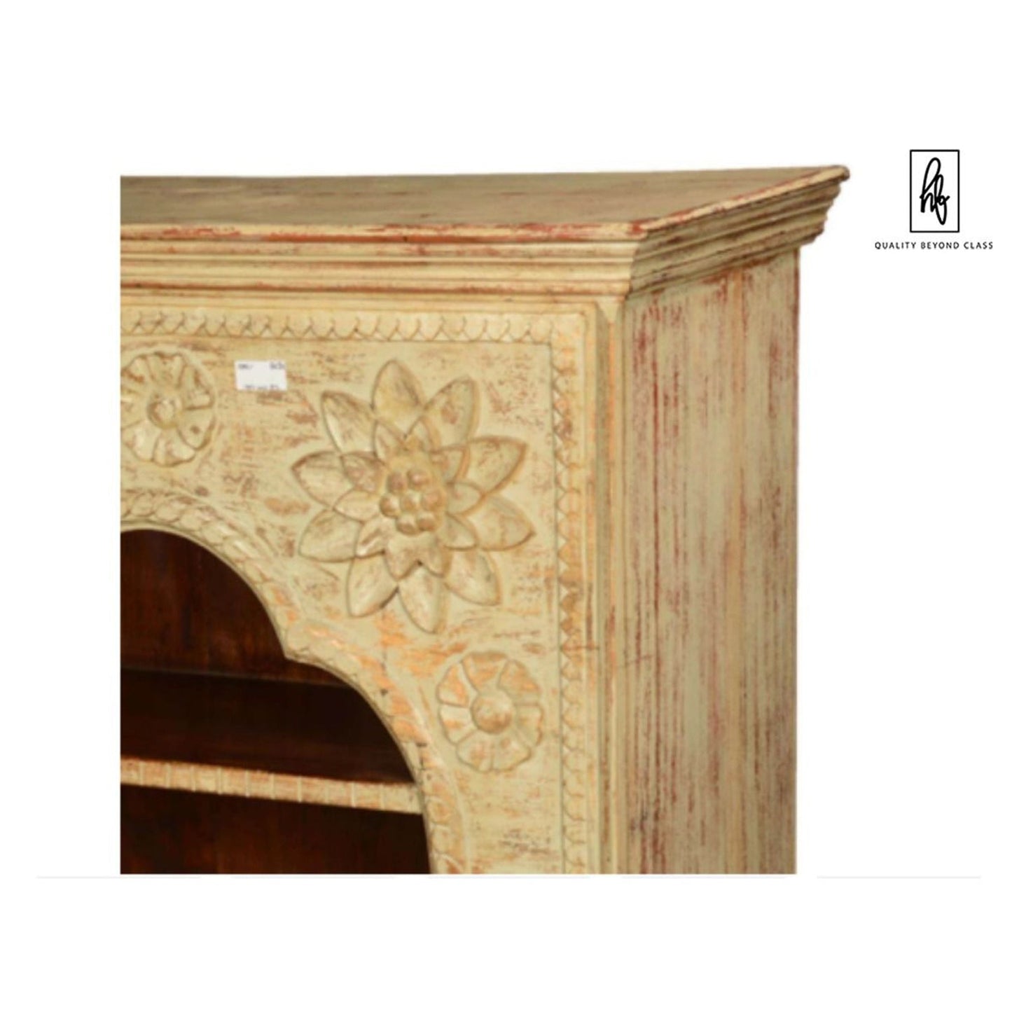 FORIST Solid Mango Wood Hand Carved Bookcase