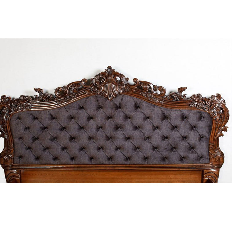 CLASSICO Solid Mango Wood Hand Carved Bed