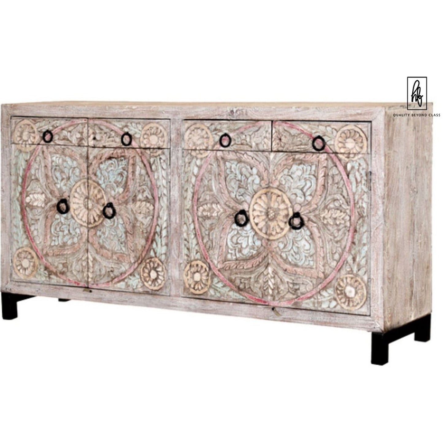 ORINGE Floral 4 Drawer Cabinet Large