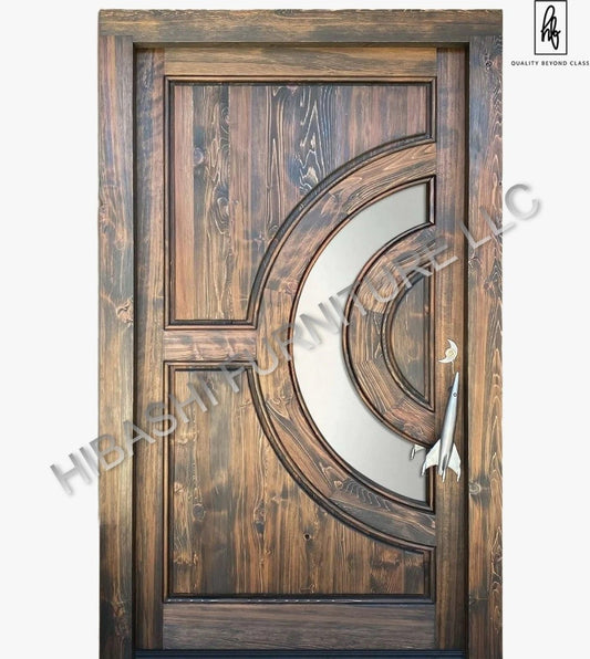 Krystala Crescent Moon Window & Rocket Handle Entry Door